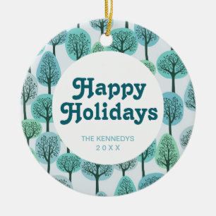 Décoration En Céramique Motif de la forêt d'hiver