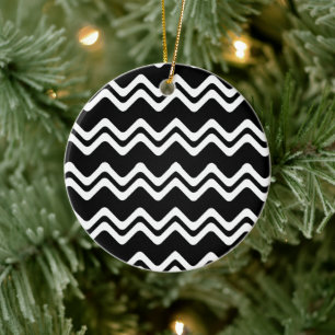 Décoration En Céramique Motif de ligne double couleur Zig Zag