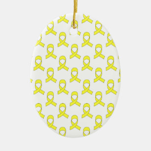 Décoration En Céramique Motif de ruban jaune