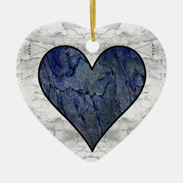 Décoration En Céramique Motif en marbre de pierre bleue (Devant)