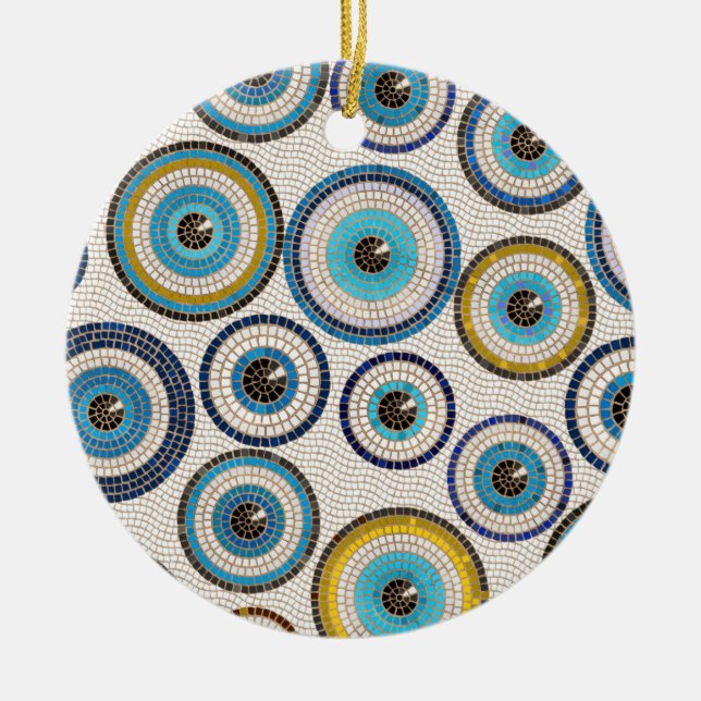 Décoration En Céramique Motif en mosaïque de l'oeil maléfique (Devant)