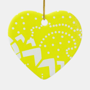Décoration En Céramique Motif géométrique cirtus jaune citron
