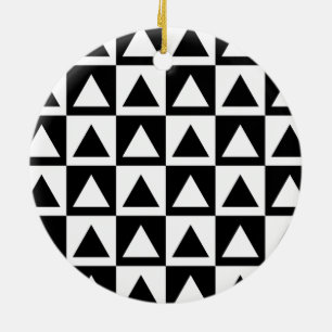 Décoration En Céramique Motif géométrique triangle noir et blanc