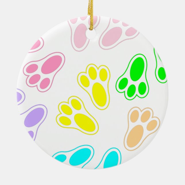 Décoration En Céramique Motif lapin de Pâques pieds (Dos)