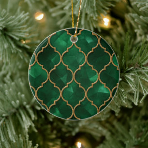 Décoration En Céramique Motif marocain émeraude – Style Luxe