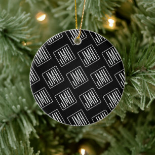 Décoration En Céramique Motif monogramme moderne   Noir & Blanc