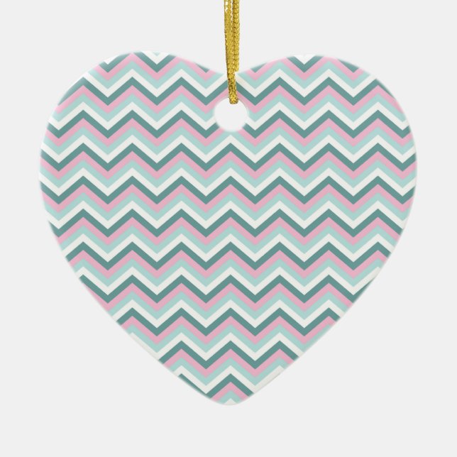 Décoration En Céramique Motif Ocean Mist Chevron (Devant)