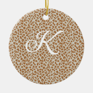 Décoration En Céramique Motif peau de panthère monogrammé nom lettre