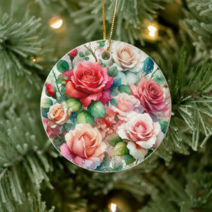 Décoration En Céramique Motif Rose Fantaisiste