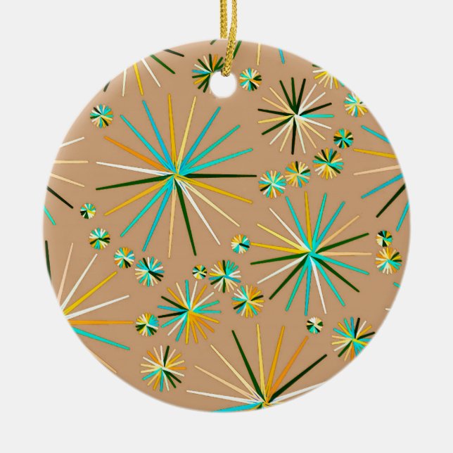 Décoration En Céramique Motif Sputnik Mid Century, Taupe Tan (Devant)