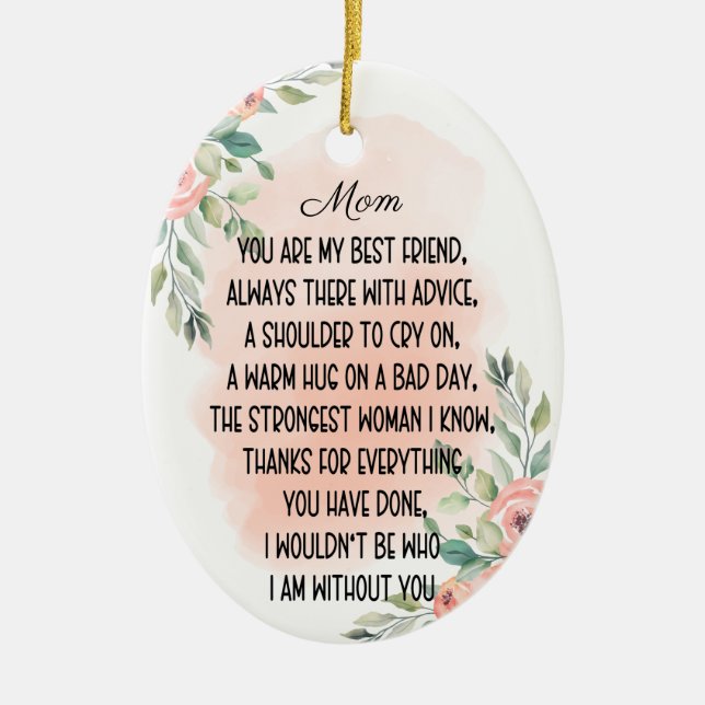 Décoration En Céramique Mots Sentimentaires Pour Maman (Devant)