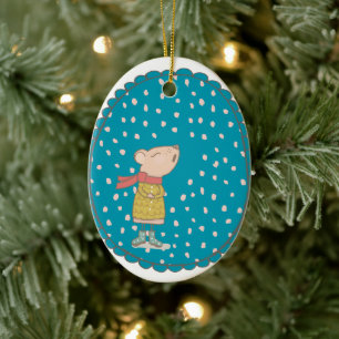 Décoration En Céramique Mouse mignonne chantant des cantiques de Noël en 