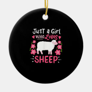 Décoration En Céramique Mouton rose   Juste Une Fille Qui Aime Le Cadeau D