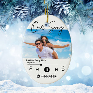 Décoration En Céramique Music Scanning Code Notre Chanson Couple Noël