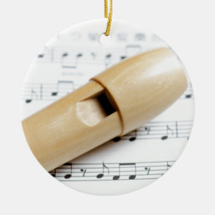 Décoration En Céramique Musique d'enregistreur et de feuille