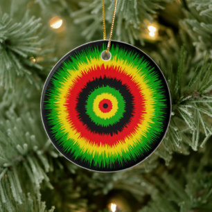 Décoration En Céramique Musique Reggae Rasta Tie-Dye Taureau Œil