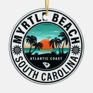 Décoration En Céramique Myrtle Beach South Carolina Retro Sunset Souvenirs