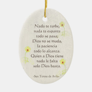 Décoration En Céramique "Nada te turbe" San Teresa di Avila