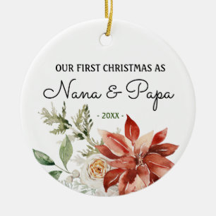 Décoration En Céramique Nana And Papa Notre premier Noël en grands-parents