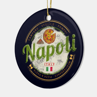 Décoration En Céramique Naples Italie Rétro Vésuve Et Pizza Vintage