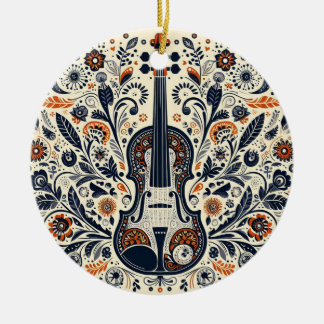 Décoration En Céramique National Violin Day Melody Sticker with Folk Art