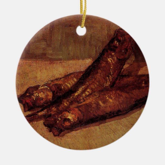 Décoration En Céramique Nature morte Bloaters et ail par Vincent van Gogh (Devant)