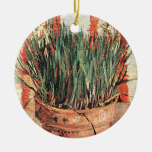 Décoration En Céramique Nature morte Pot de fleurs aux ciboulettes par Vin