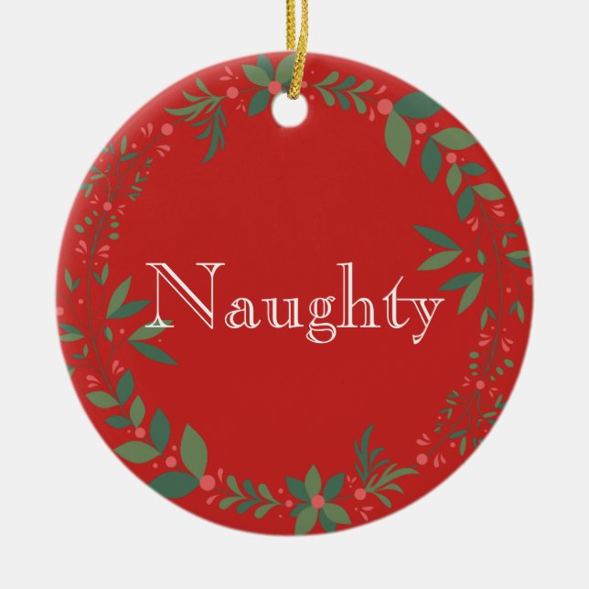 Décoration En Céramique Naughty ou Nice Noël (Devant)