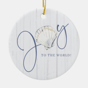 Décoration En Céramique Nautical Christmas Joie Seashell Holiday Photo