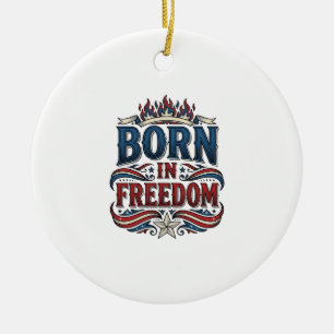 Décoration En Céramique Né dans le maillot de vecteur vintage patriotique 