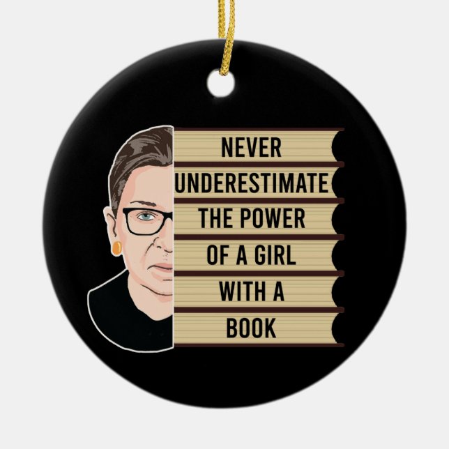 Décoration En Céramique Ne jamais sous-estimer le pouvoir d'une fille avec (Devant)