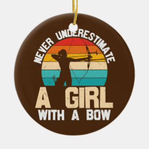 Décoration En Céramique Ne Sous-Estimez Jamais Une Fille Avec Un Tir À La 