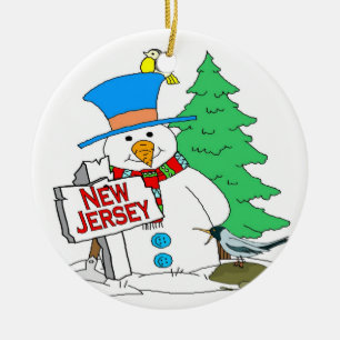 Décoration En Céramique New Jersey Snowman