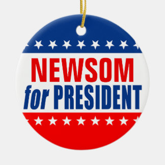 Décoration En Céramique "NEWSOM for PRESIDENT"