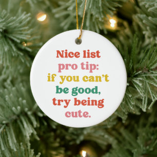 Décoration En Céramique Nice liste pro tip mignon drôle photo Noël