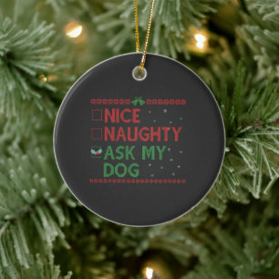 Décoration En Céramique Nice Naughty Demandez à mon chien Funny animal de 