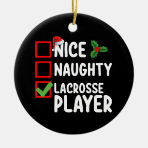 Décoration En Céramique Nice Naughty Lacrosse Lecteur Liste de Noël