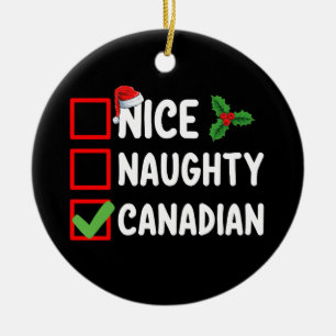 Décoration En Céramique Nice Naughty Liste canadienne de Noël