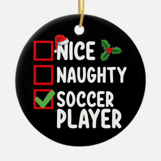 Décoration En Céramique Nice Naughty Soccer Joueur Noël (Devant)