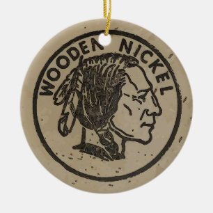 Décoration En Céramique Nickle de tête indienne en bois, ajouter du texte