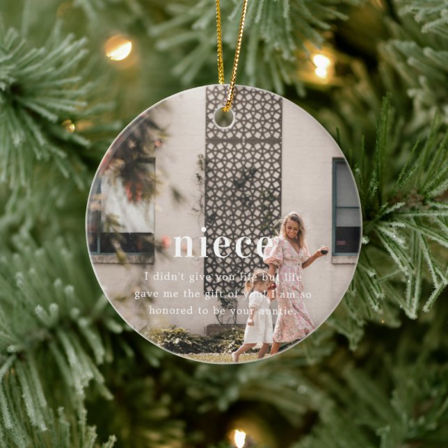 Décoration En Céramique Nièce | Sentiments photo Keepsaké Noël (Arbre)