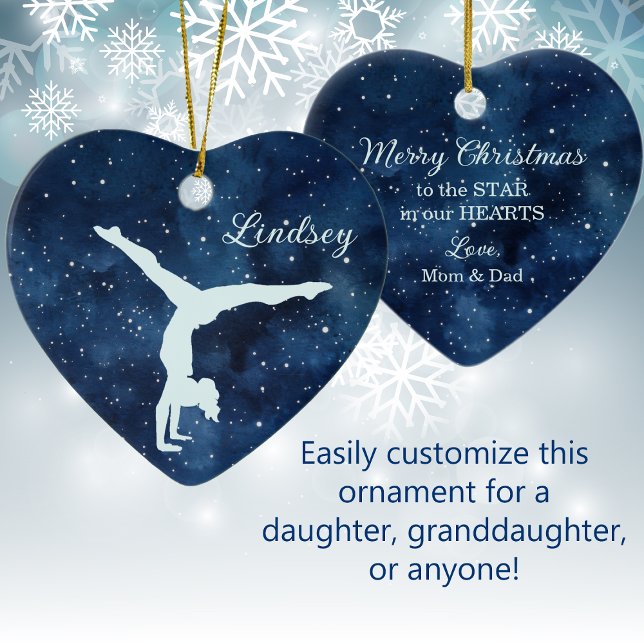 Décoration En Céramique Night Sky Silver Blue Gymnast Christmas (Créateur téléchargé)