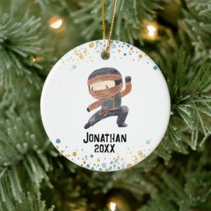 Décoration En Céramique Ninja Ornement, Carate Mignonne enfants Noël