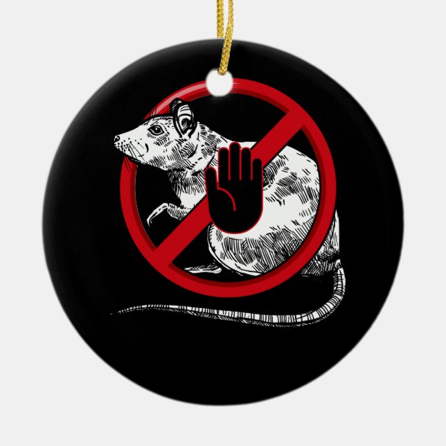 Décoration En Céramique No Rat Sign Stop Snitching Pest Control Novo Cool (Devant)