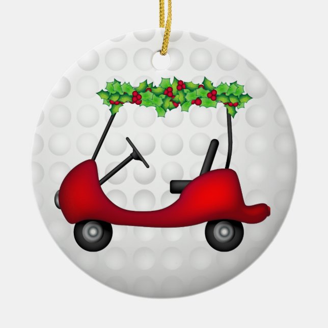 Décoration En Céramique Noël 1 de chariot de golf (Devant)