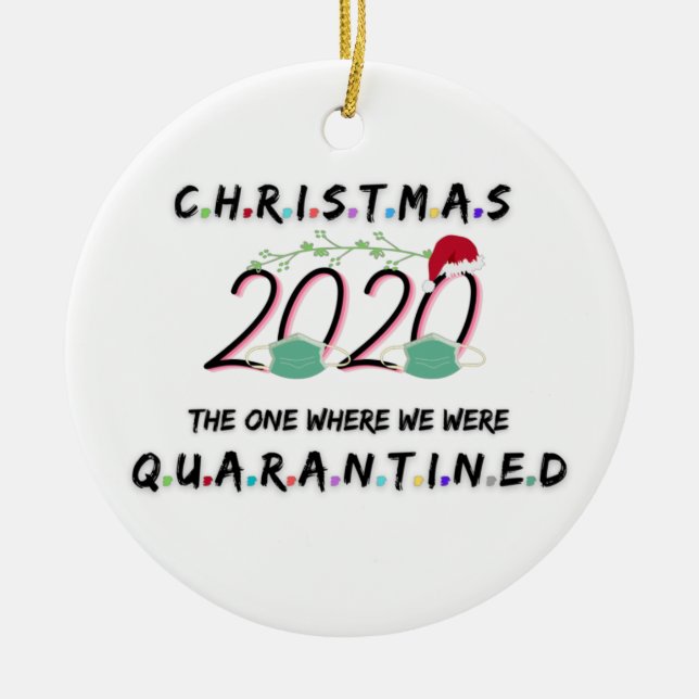 Décoration En Céramique noël 2020 celui où nous avons été mis en quarantai (Devant)