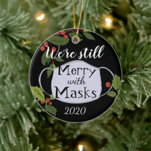 Décoration En Céramique Noël 2020 Encore Joyeux Avec Des Masques