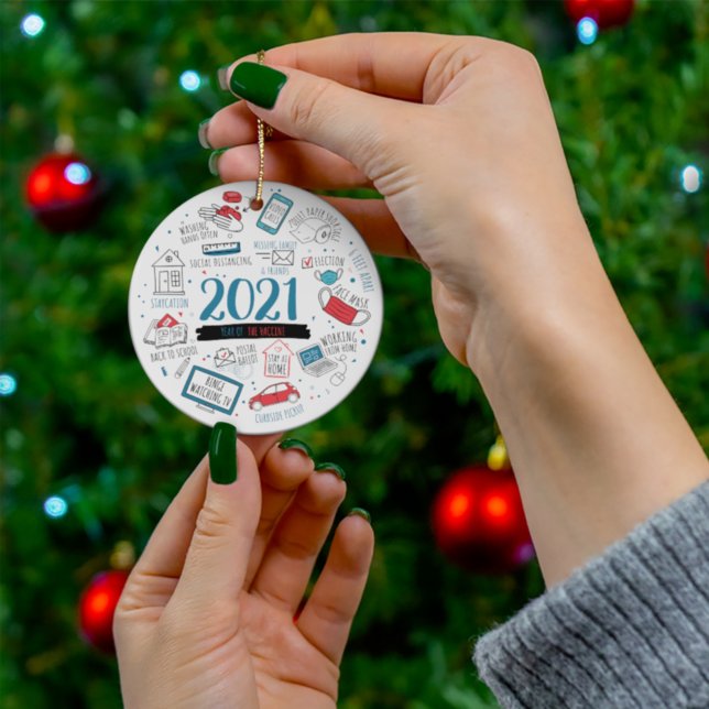 Décoration En Céramique Noël 2021 Année du vaccin Commémoratif (Créateur téléchargé)