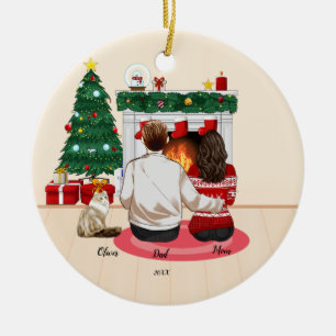 Décoration En Céramique Noël 2022 Personnaliser Famille Maman Papa Papa Ca