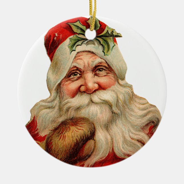 Décoration En Céramique Noël à l'ancienne, Père Noël (Devant)